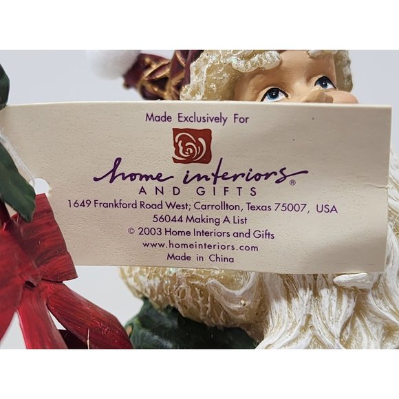 Vintage Home Interiors Classic Santa Clause Holding List New In Original Box - Picture 8 of 11